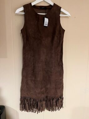 Joseph Brown Suede Fringe Dress